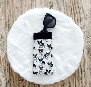 Etui à lunettes Bouldogue Français Noir