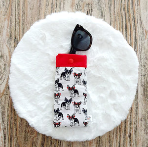 Etui à lunettes Bouledogue français Rouge