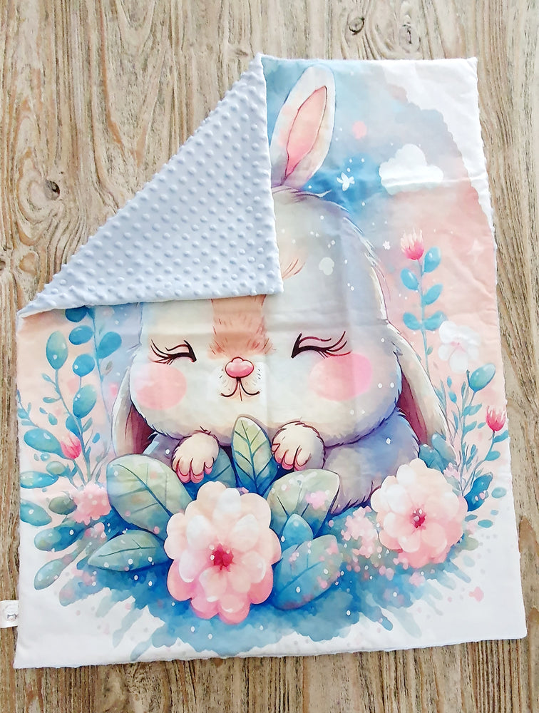 Couverture Lapin fleurs