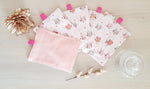 Lingettes lavables XL Hiboux rose