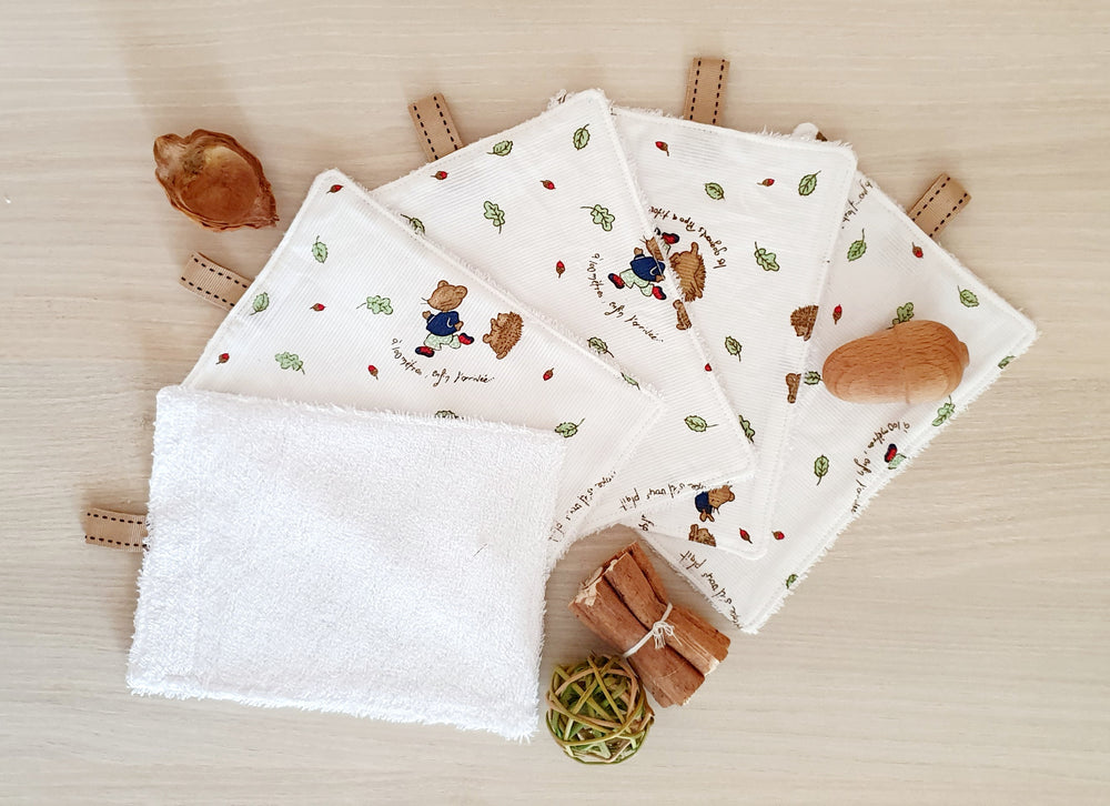 Lingettes lavables XL Hérisson Souris