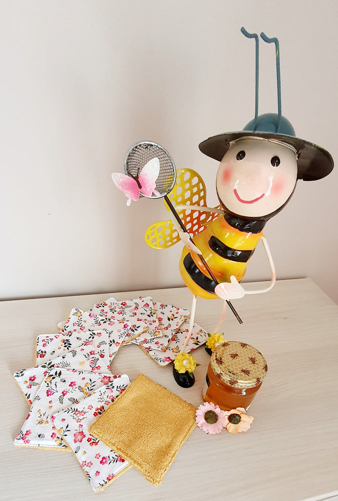 Lingettes lavables Liberty Abeilles