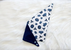 Bavoir Bandana Elephant Bleu