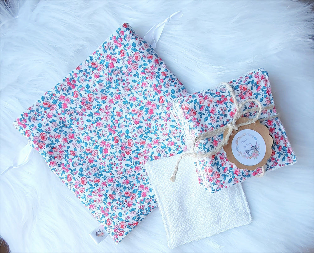 Lingettes lavables "Liberty Blanc"
