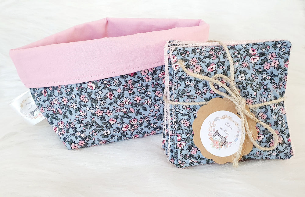 Lingettes lavables "Liberty Rose"