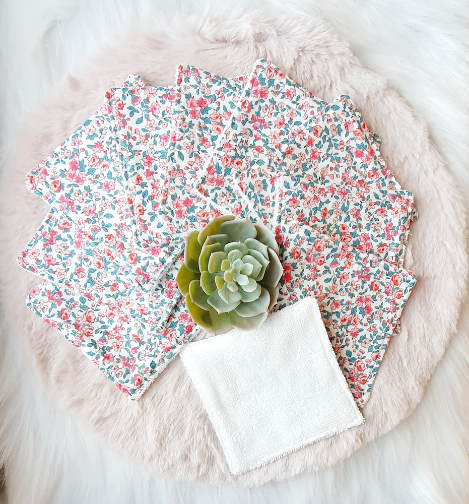 Lingettes lavables "Liberty Blanc"