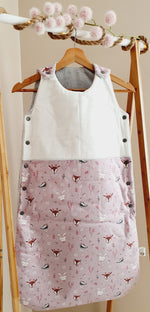 Gigoteuse hiver mi-saison "Biche, Lapin mauve" 12-24mois
