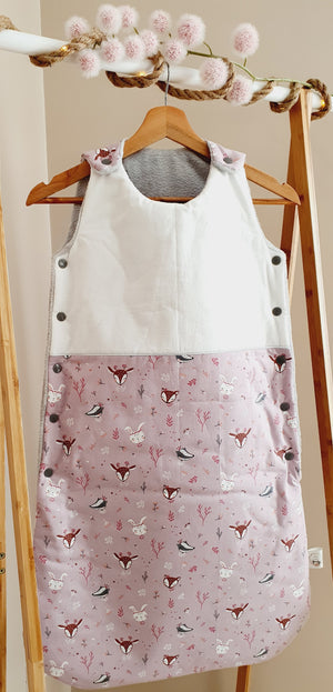 Gigoteuse hiver mi-saison "Biche, Lapin mauve" 12-24mois