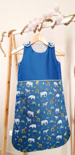Gigoteuse hiver mi-saison "Safari Bleu" 12-24mois