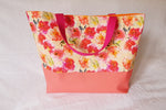 Sac Cabas " Fleuri Corail"