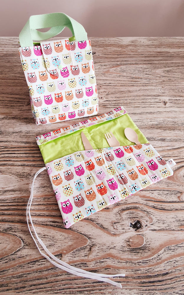 Sac à Repas "Chouette Color" + étui à couvert
