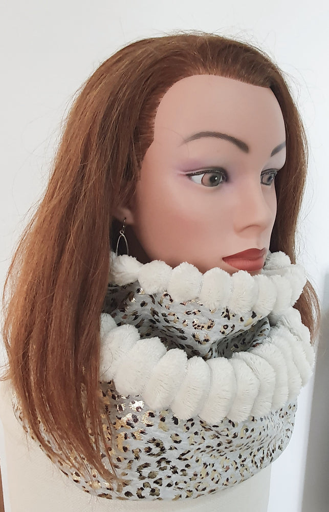 Snood Femme 2 tours "Léopard Doré"