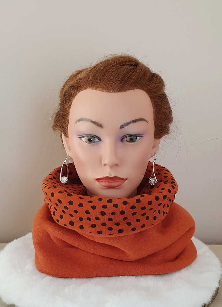 Snood Femme "Pois Léopard Orangée"