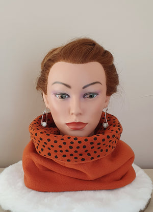 Snood Femme "Pois Léopard Orangée"