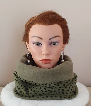 Snood Femme "Pois Léopard Kaki"