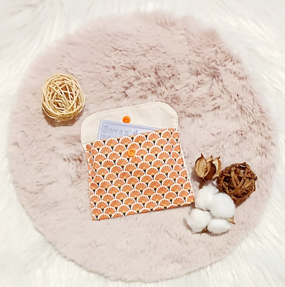 Pochette à Savon "Eventail Orange"