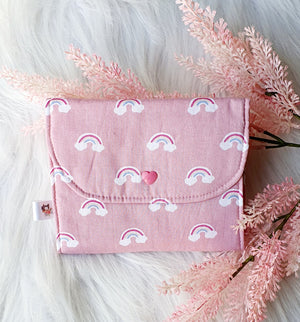 Pochette à Barrettes/Chouchous "Arc-en-ciel Rose"