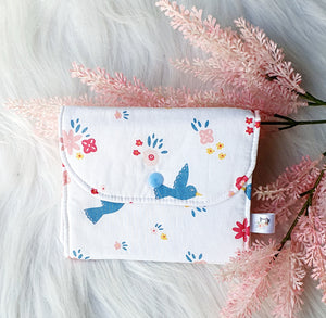 Pochette à Barrettes/Chouchous "Oiseaux-Fleurs"