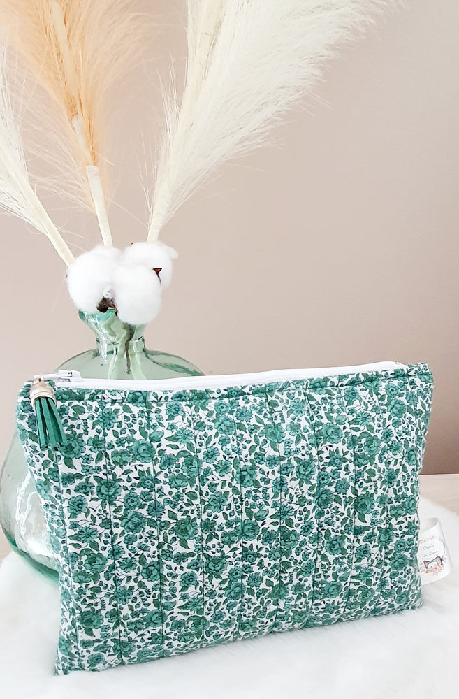 Trousse Liberty Vert Matelassée