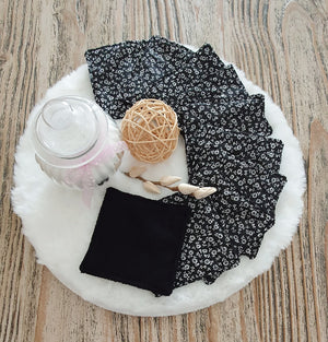 Lingettes lavables Liberty Noir et Blanc
