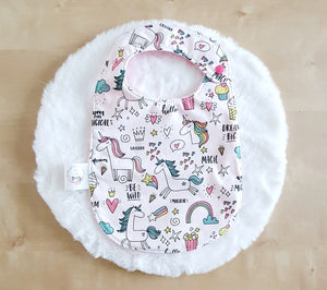 Bavoir Licorne Rose