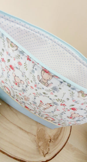 Trousse de Toilette Couronne de Fleurs Animaux Bleu
